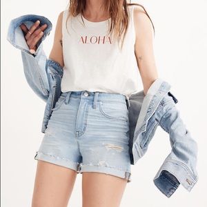 Madewell Demin Shorts, high rise. Posey Wash